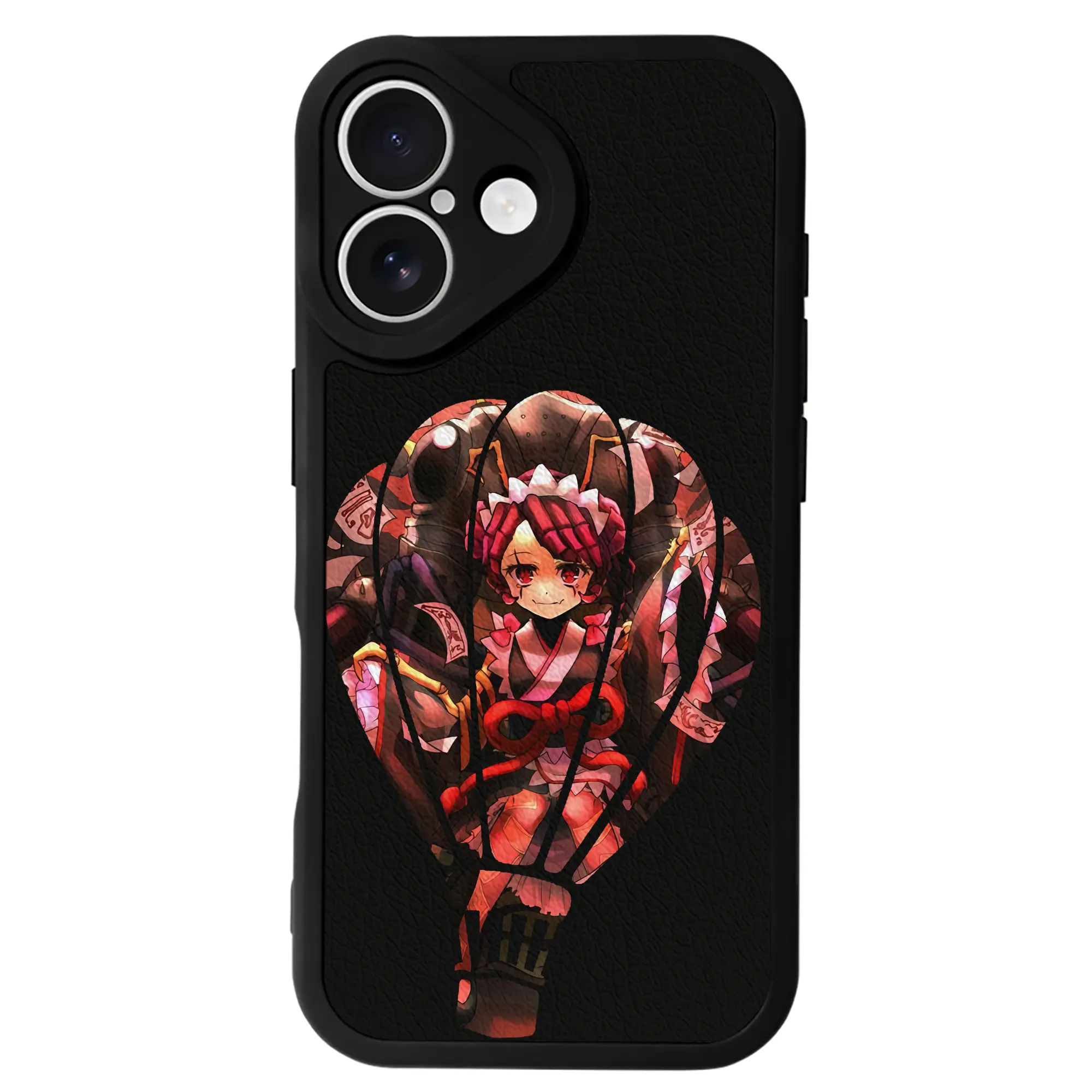 オーバーロード グッズ エントマ・ヴァシリッサ・ゼータ - IPhone 16シリーズ対応 ・ シリコンスマホケース ・ レザー調 ・ 高精度フィット ・ 耐衝撃 ・ ワイヤレス充電対応 ・ 精密カット